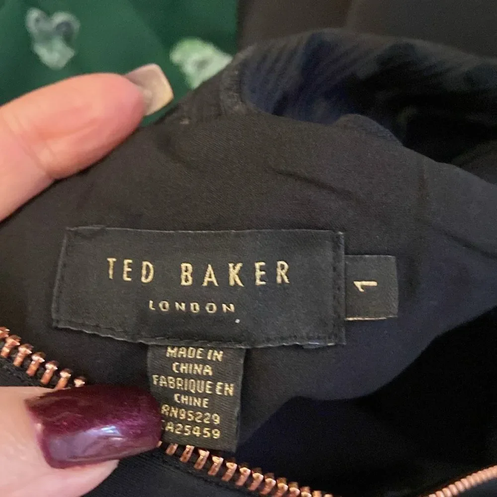 Ted Baker Black Sheath Midi Dress Mock Neck Sleeveless, S - Picture 11 of 12